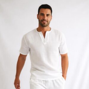 Erkek V Yaka Müslin Tişört