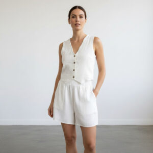 Kadın Müslin Yelek & Şort Takımı