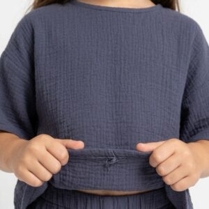 Kız - Erkek Çocuk Yarım Kollu Müslin Tişört