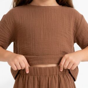 Kız - Erkek Çocuk Yarım Kollu Müslin Tişört