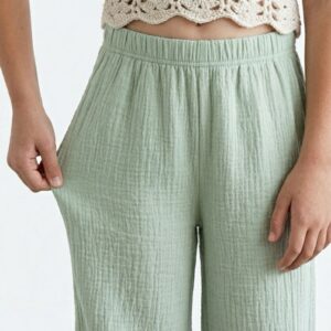 Kız Çocuk Müslin Palazzo Pantolon