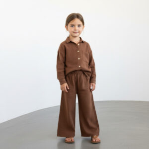 Kız Çocuk Salaş Müslin Gömlek & Palazzo Pantolon Takımı