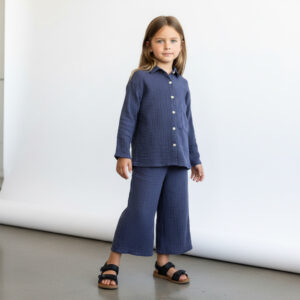 Kız Çocuk Salaş Müslin Gömlek & Palazzo Pantolon Takımı