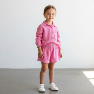 Kız Çocuk Salaş Müslin Gömlek & Şort Takımı