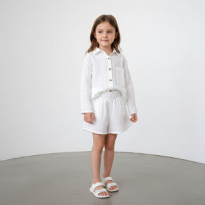 Kız Çocuk Salaş Müslin Gömlek & Şort Takımı