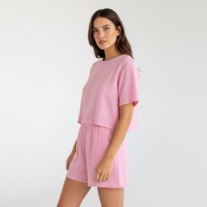 Kadın Yarım Kollu Müslin Tişört