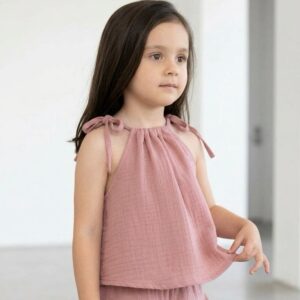 Kız Çocuk İp Askılı Müslin Bluz