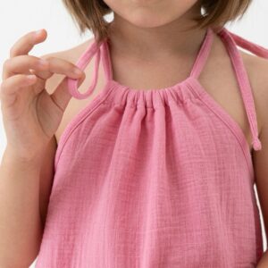 Kız Çocuk İp Askılı Müslin Bluz