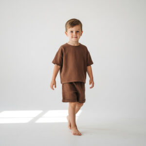 Erkek Çocuk Müslin Tişört & Şort Takımı