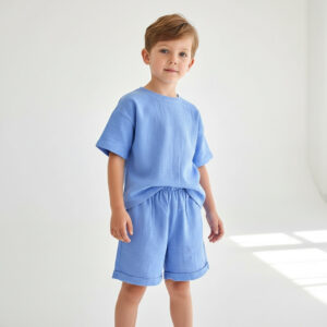 Erkek Çocuk Müslin Tişört & Şort Takımı