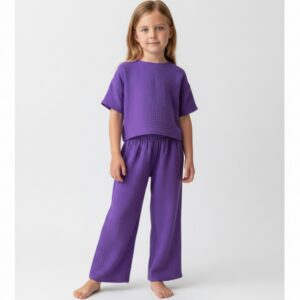 Kız Çocuk Müslin Palazzo Pantolon