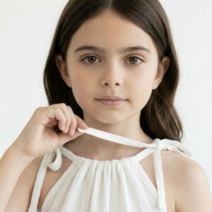 Kız Çocuk İp Askılı Crop & Müslin Palazzo Pantolon Takımı