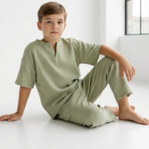 Erkek Çocuk Müslin Dar Paça Pantolon