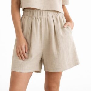 Kadın Cepli Müslin Şort