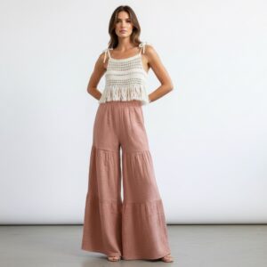 Kadın Püsküllü Dantel Örgü Bluz