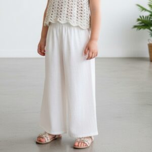 Kız Çocuk Müslin Palazzo Pantolon