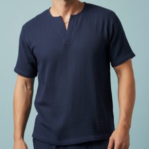 Erkek V Yaka Müslin Tişört