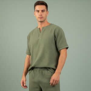 Erkek V Yaka Müslin Tişört