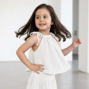 Kız Çocuk İp Askılı Müslin Bluz