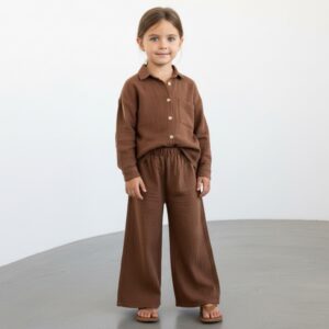 Kız Çocuk Müslin Palazzo Pantolon