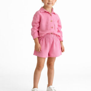 Kız Çocuk Salaş Müslin Gömlek & Şort Takımı