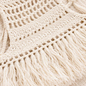 Kız Çocuk Püsküllü Dantel Örgü Bluz & Pileli Müslin Pantolon Takımı