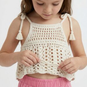 Kız Çocuk Dantel Örgü Bluz