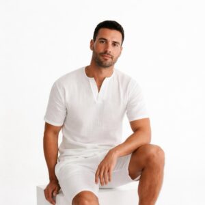 Erkek V Yaka Müslin Tişört