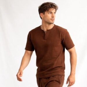 Erkek V Yaka Müslin Tişört