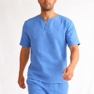 Erkek V Yaka Müslin Tişört