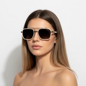 Hexa Vintage Krem Güneş Gözlüğü