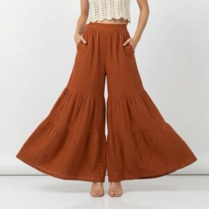 Kadın Pileli Müslin Pantolon