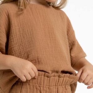 Kız - Erkek Çocuk Yarım Kollu Müslin Tişört