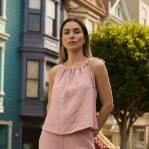 Kadın İp Askılı Müslin Bluz