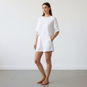 Kadın Yarım Kollu Müslin Tişört