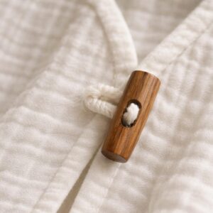 Kız Çocuk Balon Kollu İri Düğmeli Müslin Gömlek