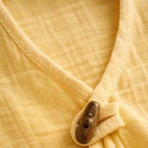 Kız Çocuk Balon Kollu İri Düğmeli Müslin Gömlek