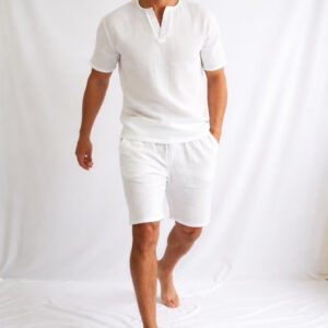 Erkek V Yaka Müslin Tişört & Şort Takımı