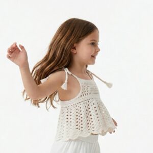 Kız Çocuk Dantel Örgü Bluz