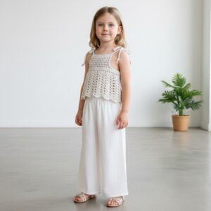 Kız Çocuk Dantel Örgü Bluz