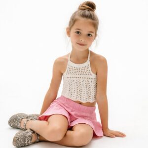 Kız Çocuk Dantel Örgü Bluz