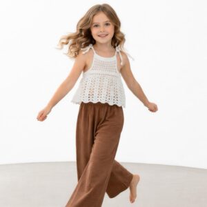 Kız Çocuk Dantel Örgü Bluz