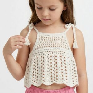 Kız Çocuk Dantel Örgü Bluz