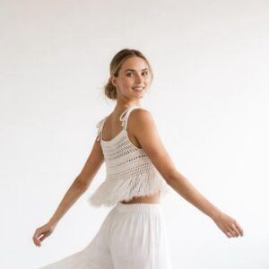 Kadın Püsküllü Dantel Örgü Bluz