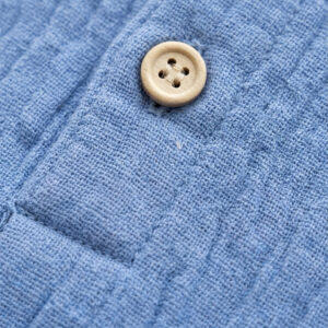 Erkek Çocuk Boyundan Düğmeli Müslin Gömlek & Dar Paça Pantolon Takımı