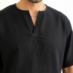 Erkek V Yaka Müslin Tişört