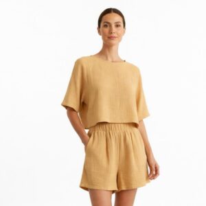 Kadın Cepli Müslin Şort