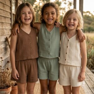 Kız Çocuk Müslin Şort