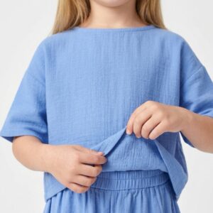 Kız - Erkek Çocuk Yarım Kollu Müslin Tişört