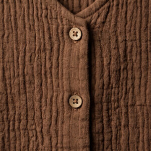 Kız Çocuk Müslin Yelek ve Pile Detaylı Müslin Pantolon Takımı